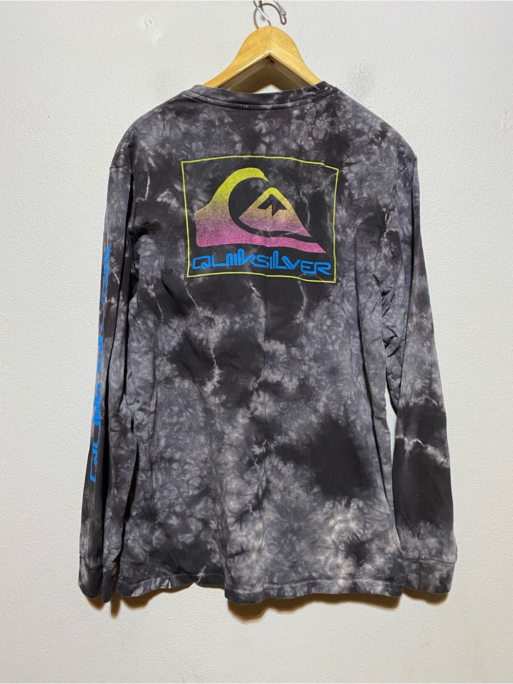 Vintage Quiksilver Large Long Sleeve Y2k Skate Grunge Surf Double Sided Tie Dye